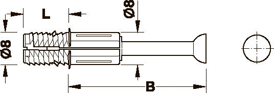 Болт для MINIFIX 8х11,5/34 мм для плит от 15 мм, быстрого монтажа, анкерный (распорный)